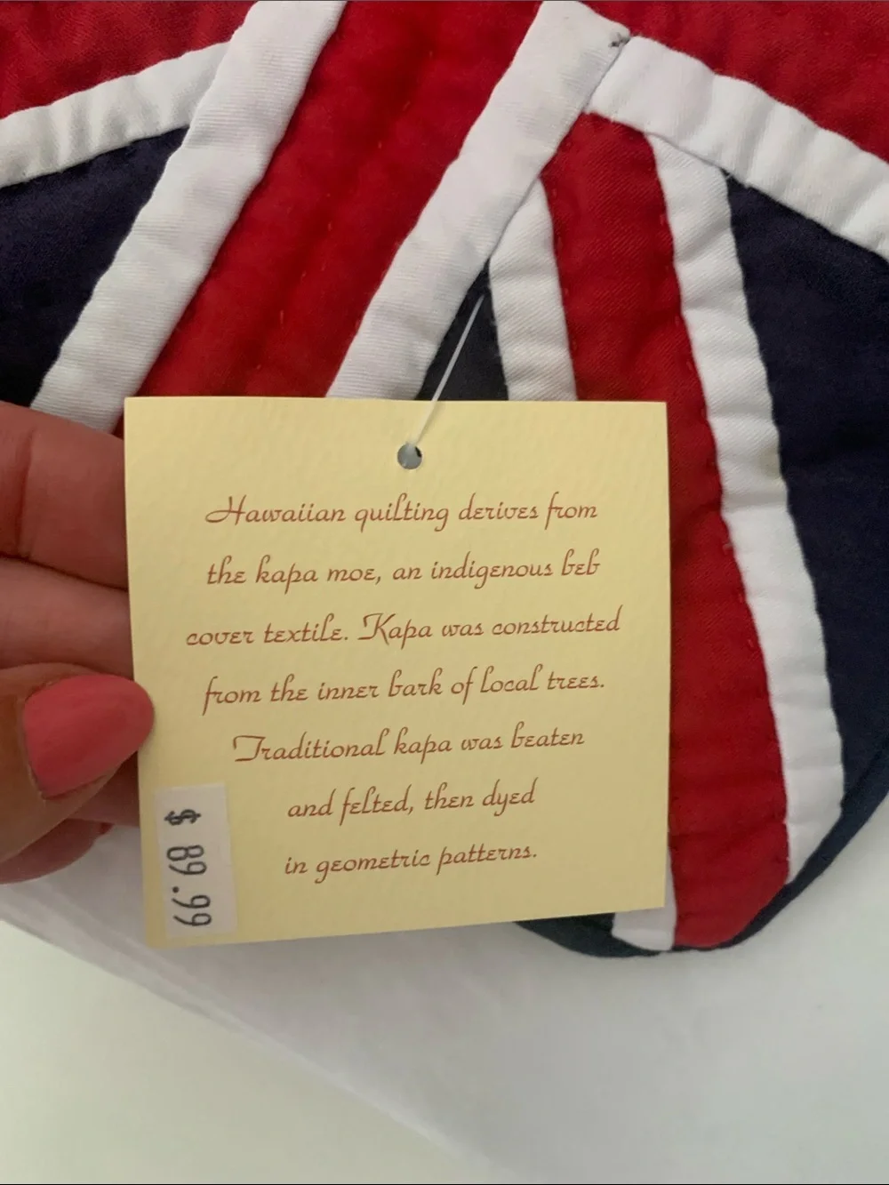 NWT Navy & Red Union Flag Quilted Throw - Home Bedding